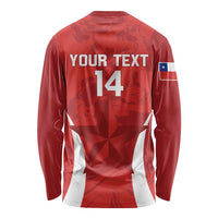 Custom Chile Football Long Sleeve Shirt 2024 Vamos La Roja - Red - Wonder Print Shop