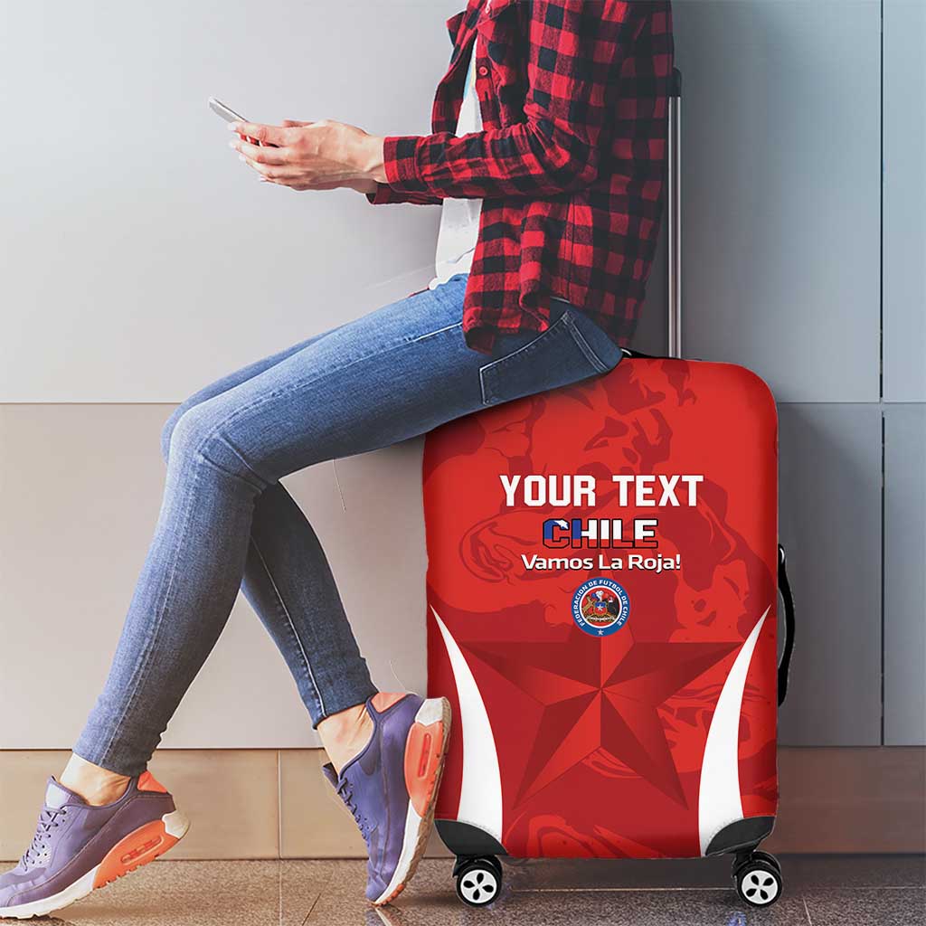 Custom Chile Football Luggage Cover 2024 Vamos La Roja - Red - Wonder Print Shop