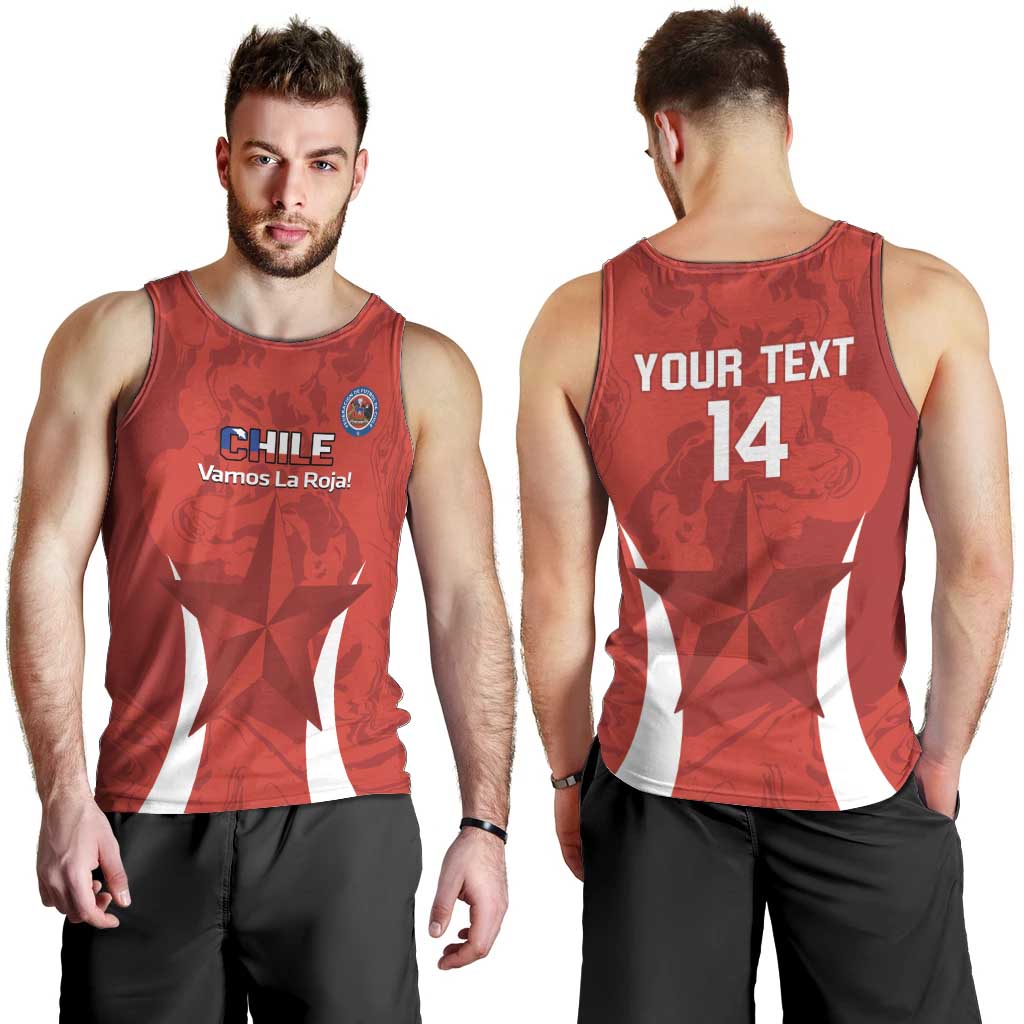 Custom Chile Football Men Tank Top 2024 Vamos La Roja - Red - Wonder Print Shop