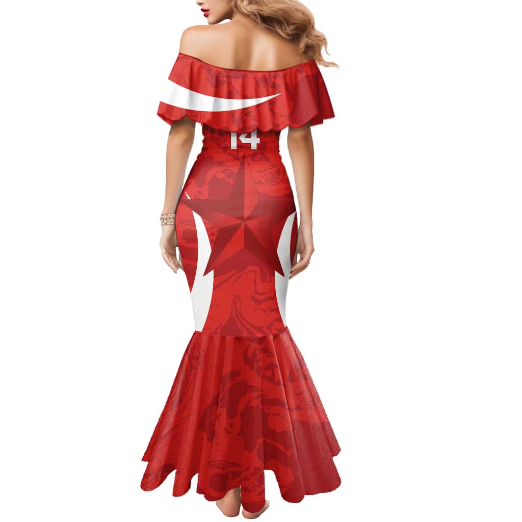 Custom Chile Football Mermaid Dress 2024 Vamos La Roja - Red - Wonder Print Shop