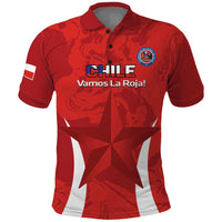 Custom Chile Football Polo Shirt 2024 Vamos La Roja - Red - Wonder Print Shop