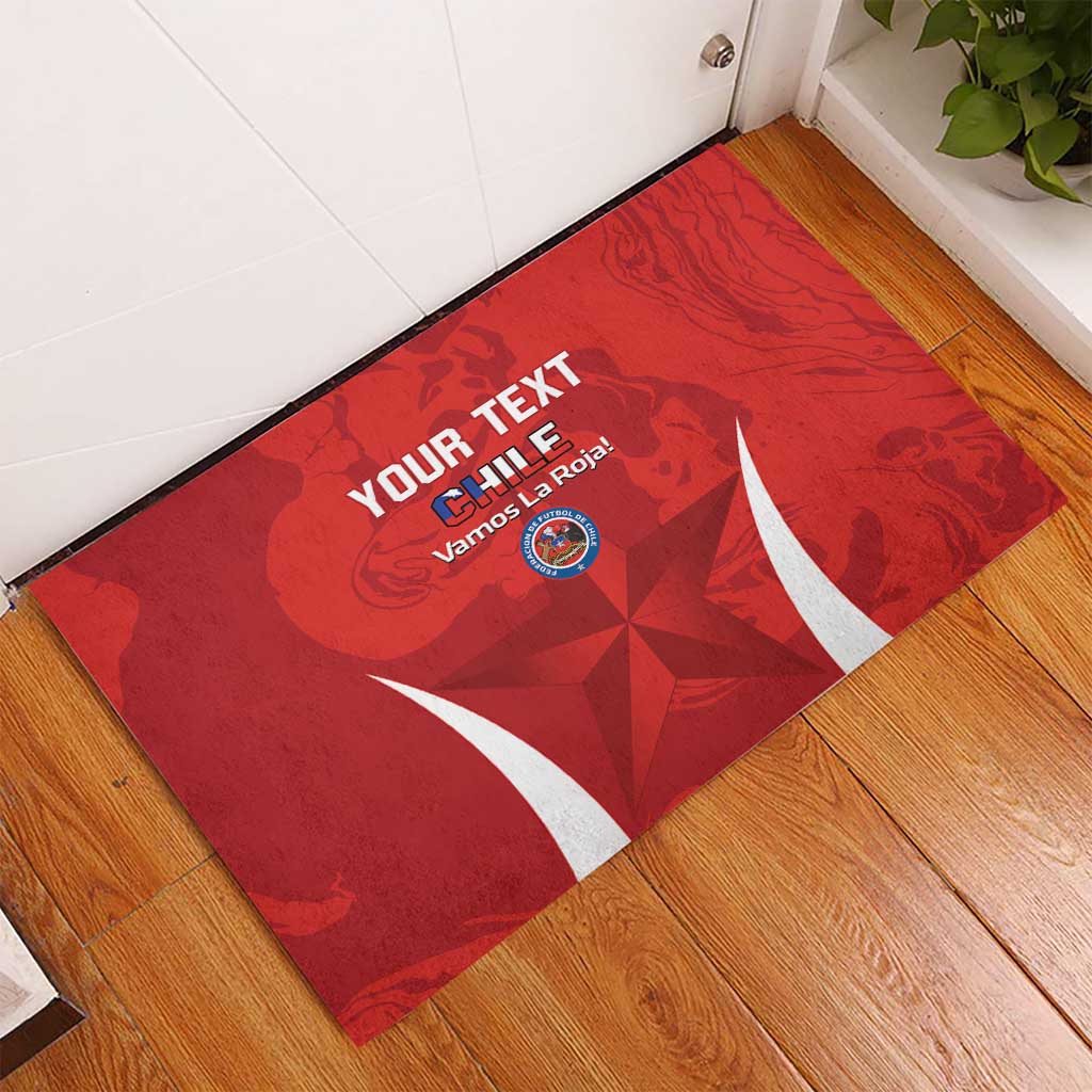 Custom Chile Football Rubber Doormat 2024 Vamos La Roja - Red - Wonder Print Shop