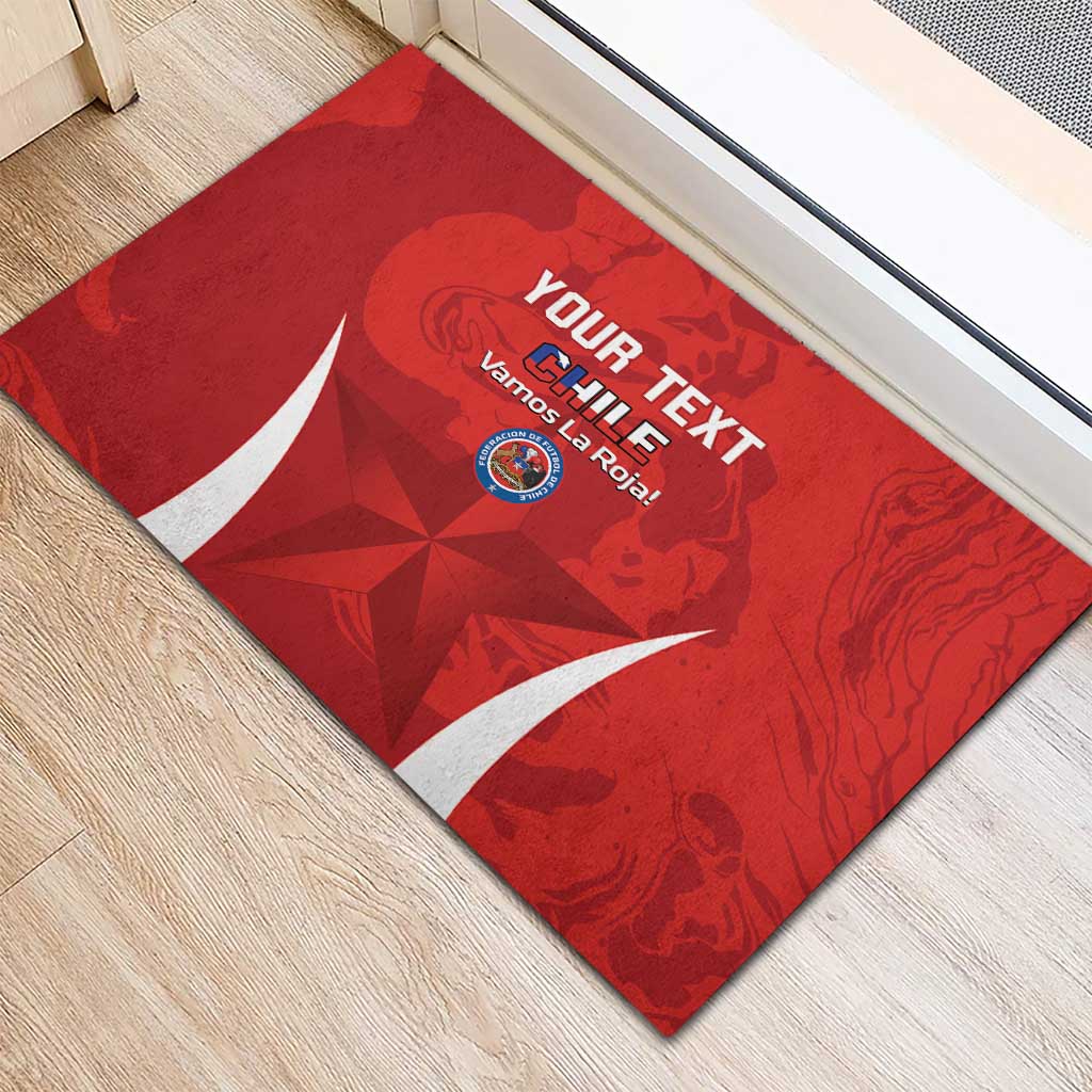 Custom Chile Football Rubber Doormat 2024 Vamos La Roja - Red - Wonder Print Shop