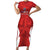 Custom Chile Football Short Sleeve Bodycon Dress 2024 Vamos La Roja - Red - Wonder Print Shop