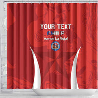 Custom Chile Football Shower Curtain 2024 Vamos La Roja - Red