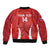 Custom Chile Football Sleeve Zip Bomber Jacket 2024 Vamos La Roja - Red - Wonder Print Shop