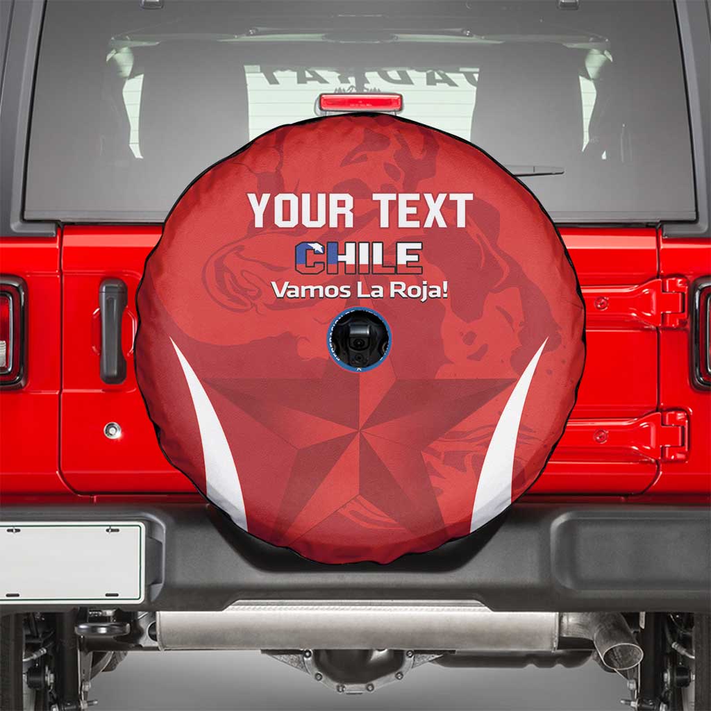 Custom Chile Football Spare Tire Cover 2024 Vamos La Roja - Red - Wonder Print Shop