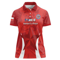 Custom Chile Football Women Polo Shirt 2024 Vamos La Roja - Red - Wonder Print Shop