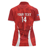 Custom Chile Football Women Polo Shirt 2024 Vamos La Roja - Red - Wonder Print Shop