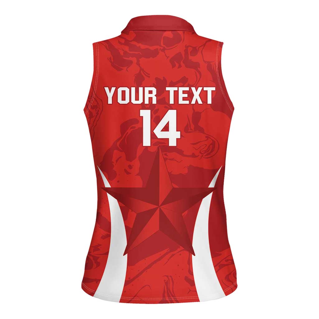Custom Chile Football Women Sleeveless Polo Shirt 2024 Vamos La Roja - Red - Wonder Print Shop