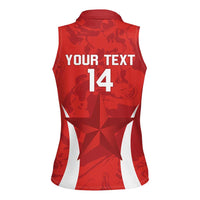 Custom Chile Football Women Sleeveless Polo Shirt 2024 Vamos La Roja - Red - Wonder Print Shop