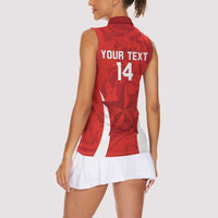 Custom Chile Football Women Sleeveless Polo Shirt 2024 Vamos La Roja - Red - Wonder Print Shop