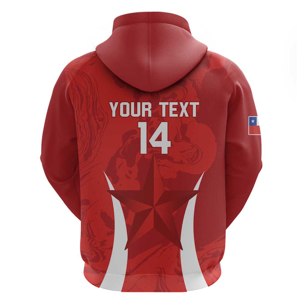 Custom Chile Football Zip Hoodie 2024 Vamos La Roja - Red - Wonder Print Shop