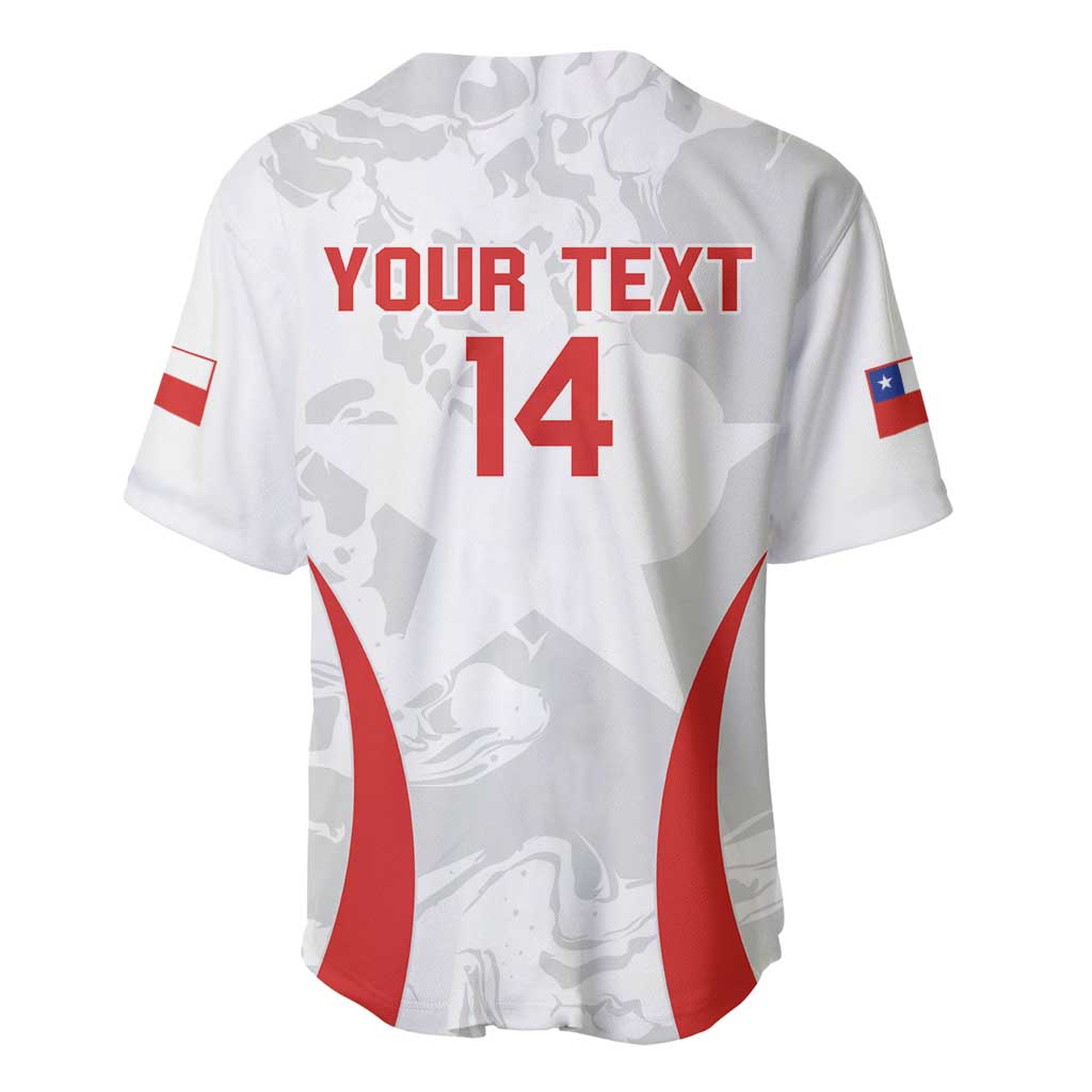 Custom Chile Football Baseball Jersey 2024 Vamos La Roja - White - Wonder Print Shop