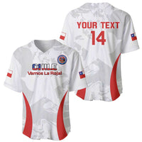 Custom Chile Football Baseball Jersey 2024 Vamos La Roja - White - Wonder Print Shop