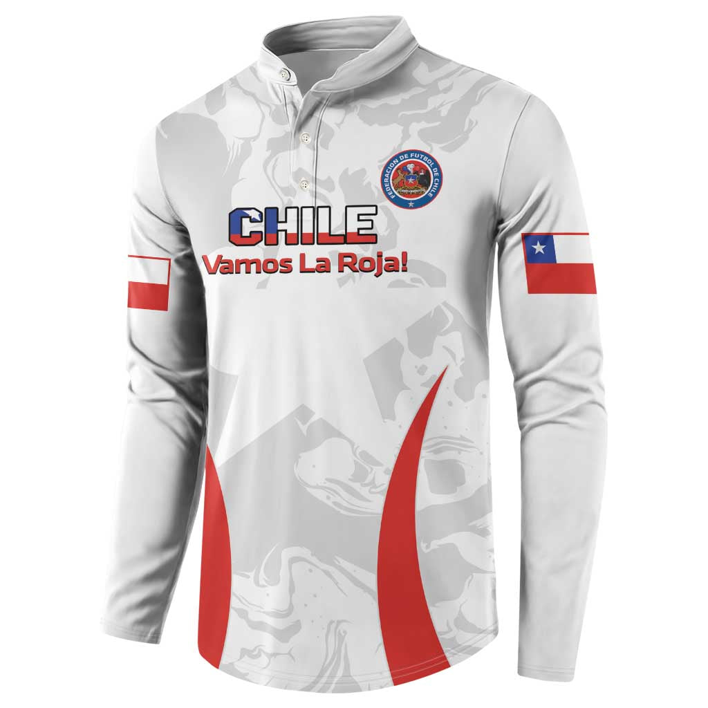 Custom Chile Football Button Sweatshirt 2024 Vamos La Roja - White - Wonder Print Shop