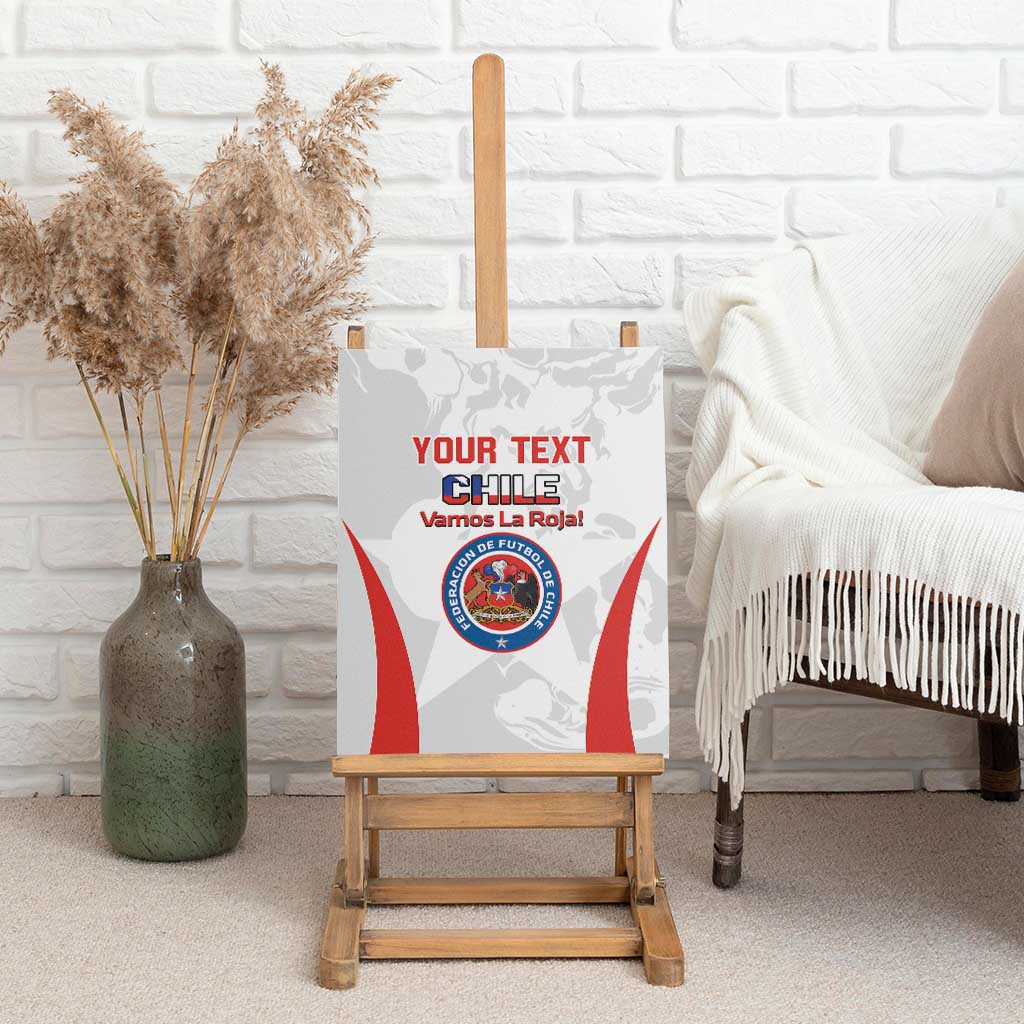 Custom Chile Football Canvas Wall Art 2024 Vamos La Roja - White - Wonder Print Shop