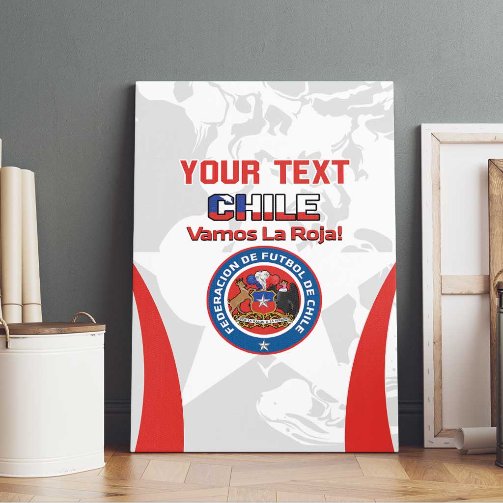 Custom Chile Football Canvas Wall Art 2024 Vamos La Roja - White - Wonder Print Shop