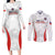 Custom Chile Football Couples Matching Long Sleeve Bodycon Dress and Long Sleeve Button Shirt 2024 Vamos La Roja - White - Wonder Print Shop