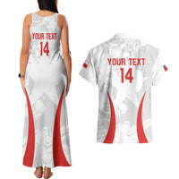 Custom Chile Football Couples Matching Tank Maxi Dress and Hawaiian Shirt 2024 Vamos La Roja - White - Wonder Print Shop