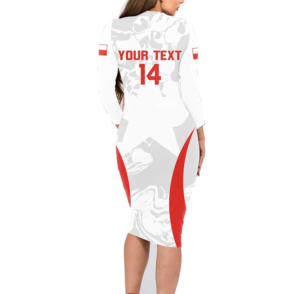 Custom Chile Football Family Matching Long Sleeve Bodycon Dress and Hawaiian Shirt 2024 Vamos La Roja - White - Wonder Print Shop