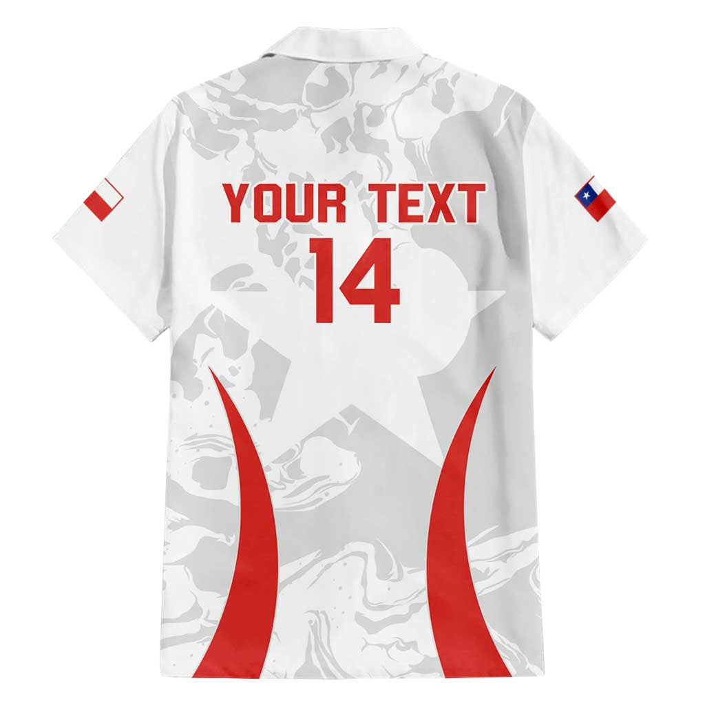 Custom Chile Football Family Matching Short Sleeve Bodycon Dress and Hawaiian Shirt 2024 Vamos La Roja - White - Wonder Print Shop