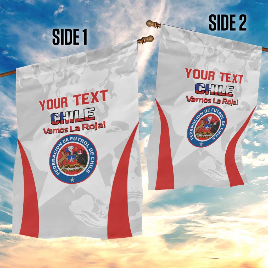 Custom Chile Football Garden Flag 2024 Vamos La Roja - White - Wonder Print Shop