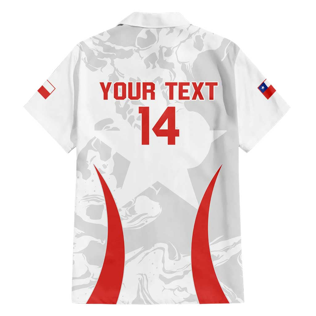 Custom Chile Football Hawaiian Shirt 2024 Vamos La Roja - White - Wonder Print Shop