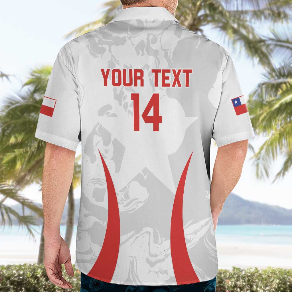 Custom Chile Football Hawaiian Shirt 2024 Vamos La Roja - White - Wonder Print Shop