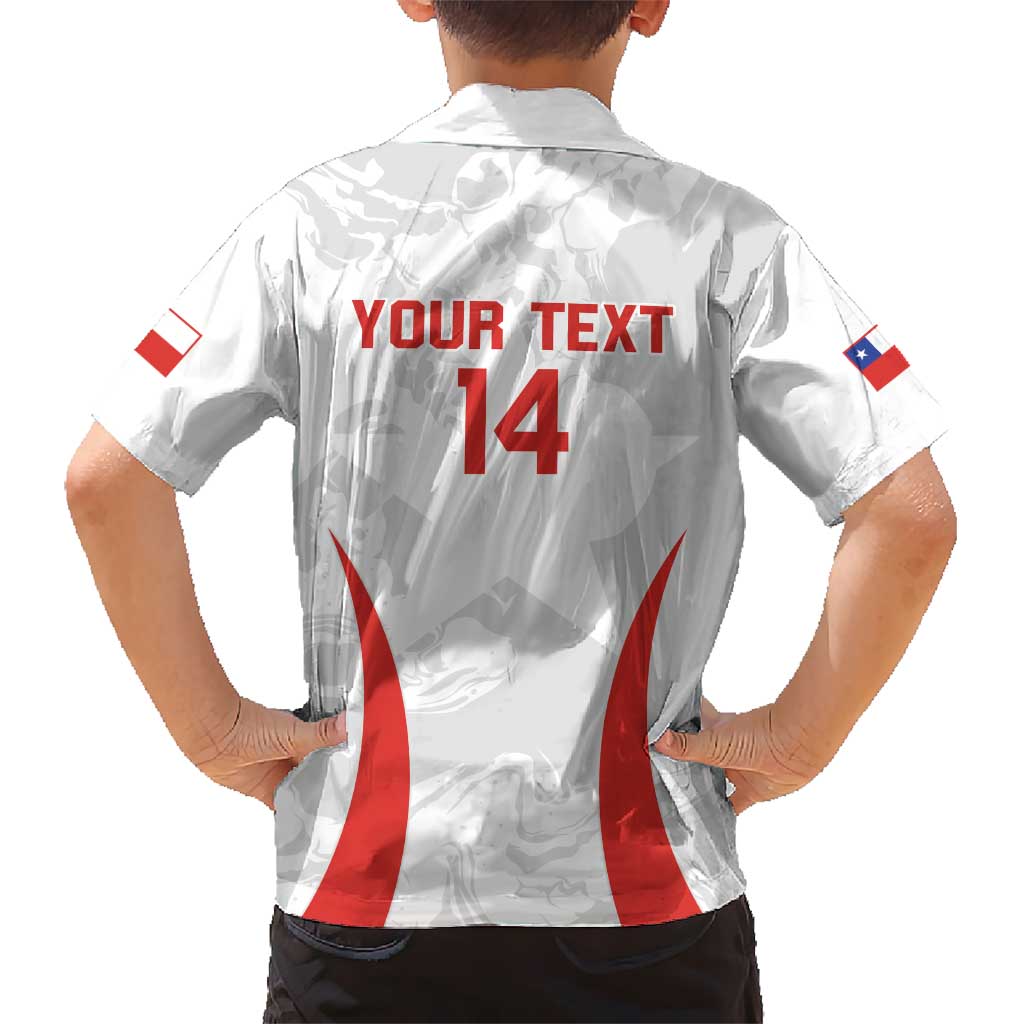Custom Chile Football Hawaiian Shirt 2024 Vamos La Roja - White - Wonder Print Shop