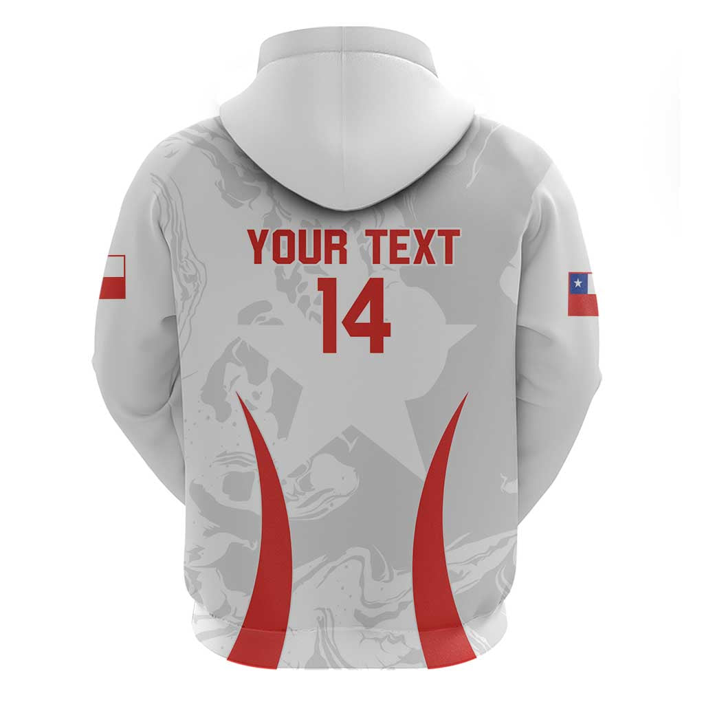 Custom Chile Football Hoodie 2024 Vamos La Roja - White - Wonder Print Shop