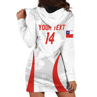 Custom Chile Football Hoodie Dress 2024 Vamos La Roja - White - Wonder Print Shop