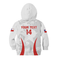Custom Chile Football Kid Hoodie 2024 Vamos La Roja - White - Wonder Print Shop
