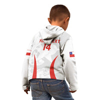 Custom Chile Football Kid Hoodie 2024 Vamos La Roja - White - Wonder Print Shop