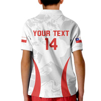 Custom Chile Football Kid Polo Shirt 2024 Vamos La Roja - White - Wonder Print Shop