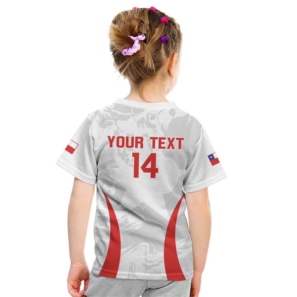 Custom Chile Football Kid T Shirt 2024 Vamos La Roja - White - Wonder Print Shop