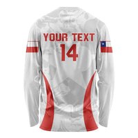 Custom Chile Football Long Sleeve Shirt 2024 Vamos La Roja - White - Wonder Print Shop