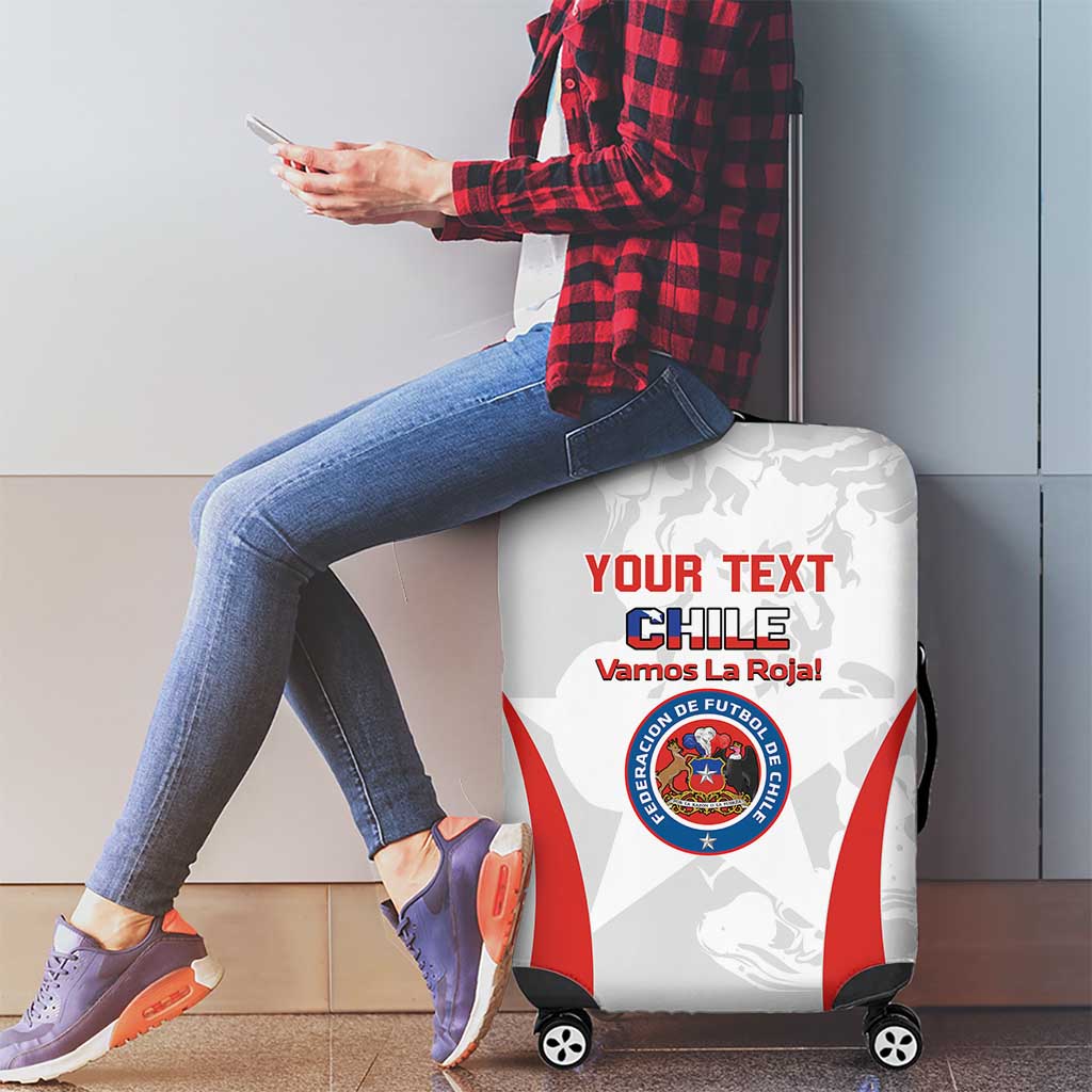 Custom Chile Football Luggage Cover 2024 Vamos La Roja - White - Wonder Print Shop
