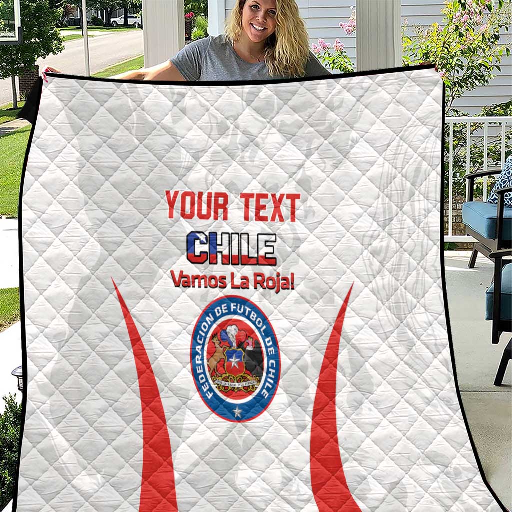 Custom Chile Football Quilt 2024 Vamos La Roja - White - Wonder Print Shop