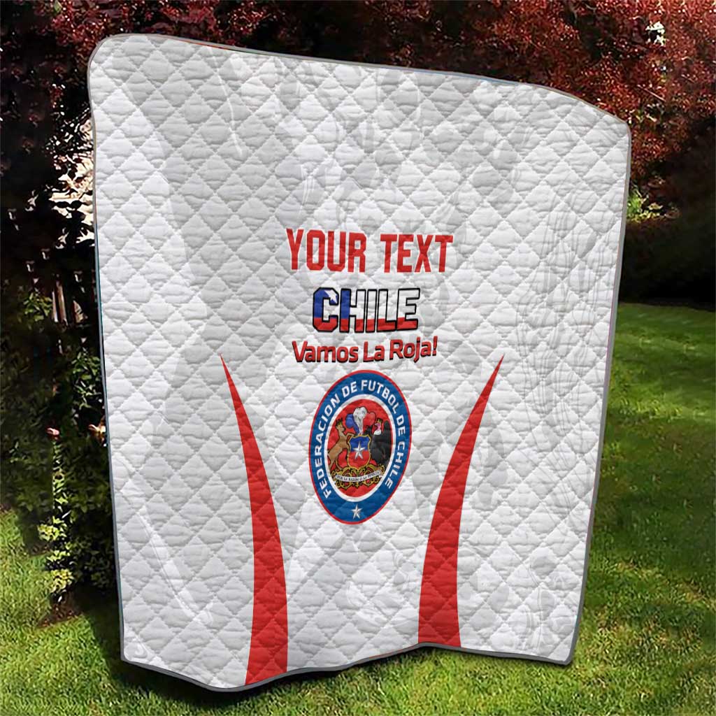 Custom Chile Football Quilt 2024 Vamos La Roja - White - Wonder Print Shop