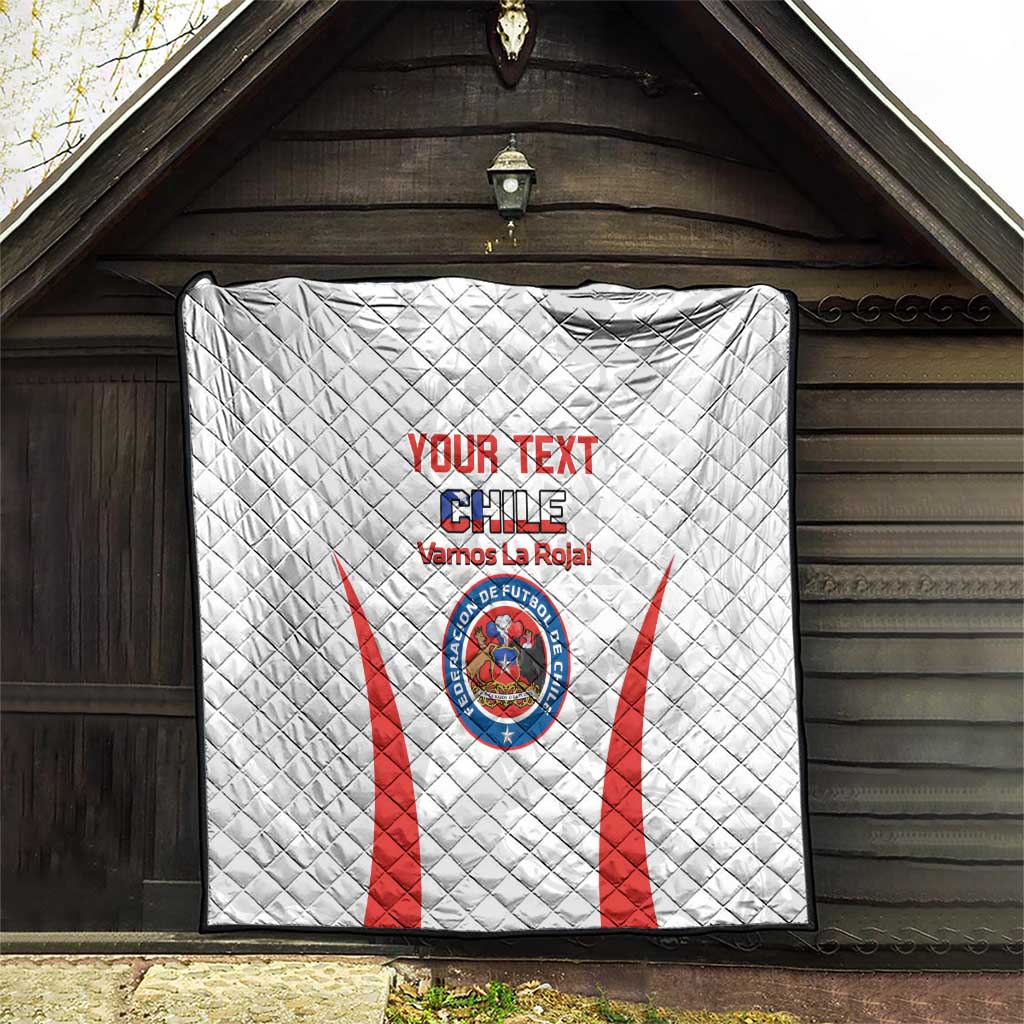 Custom Chile Football Quilt 2024 Vamos La Roja - White - Wonder Print Shop