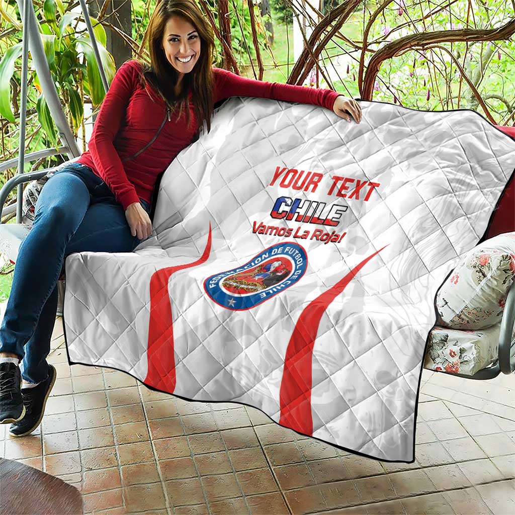 Custom Chile Football Quilt 2024 Vamos La Roja - White - Wonder Print Shop