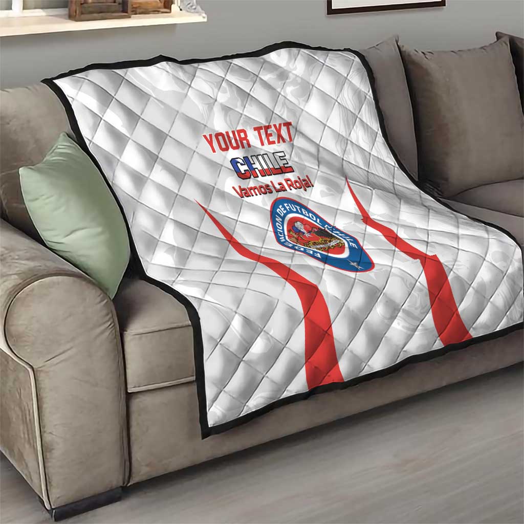 Custom Chile Football Quilt 2024 Vamos La Roja - White - Wonder Print Shop