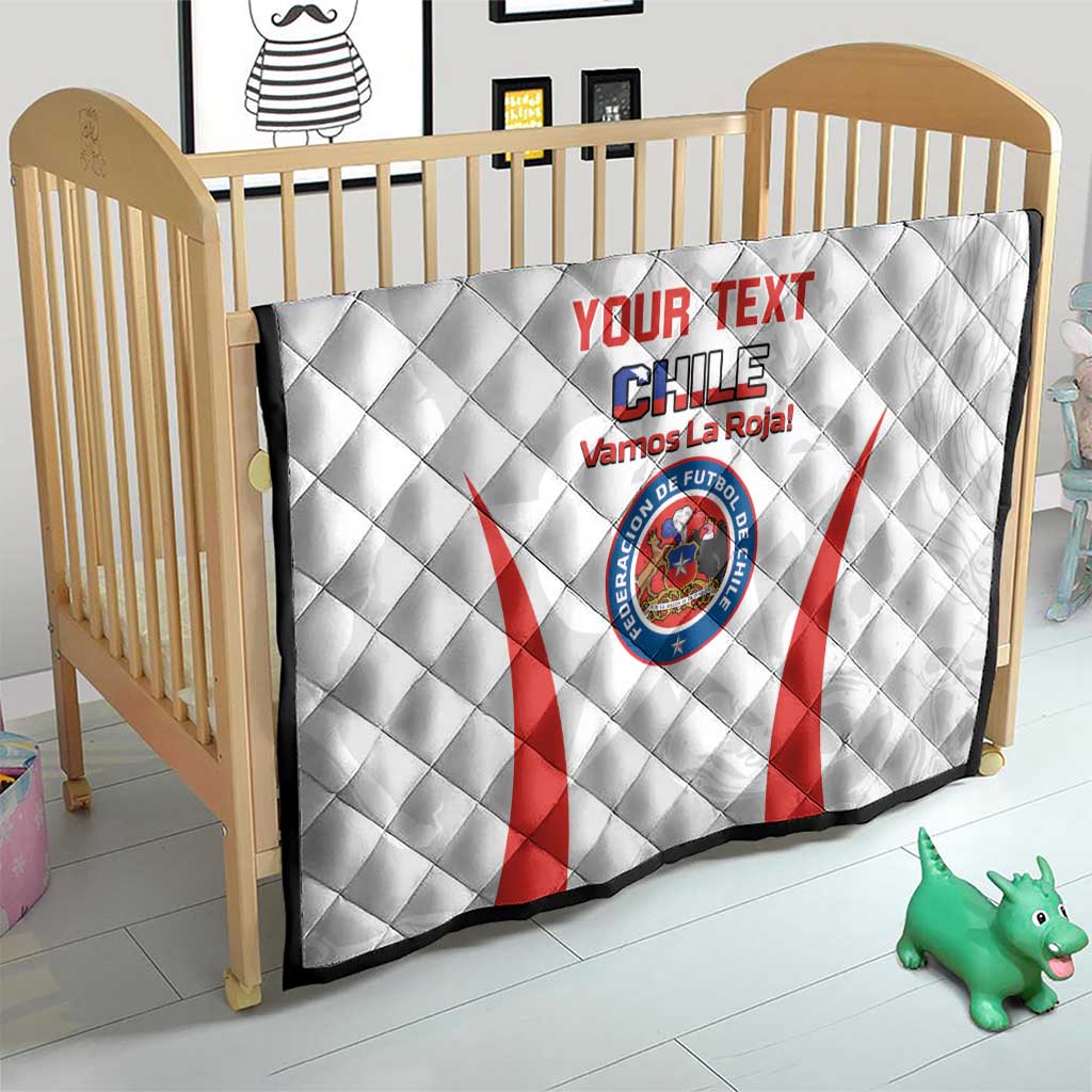 Custom Chile Football Quilt 2024 Vamos La Roja - White - Wonder Print Shop