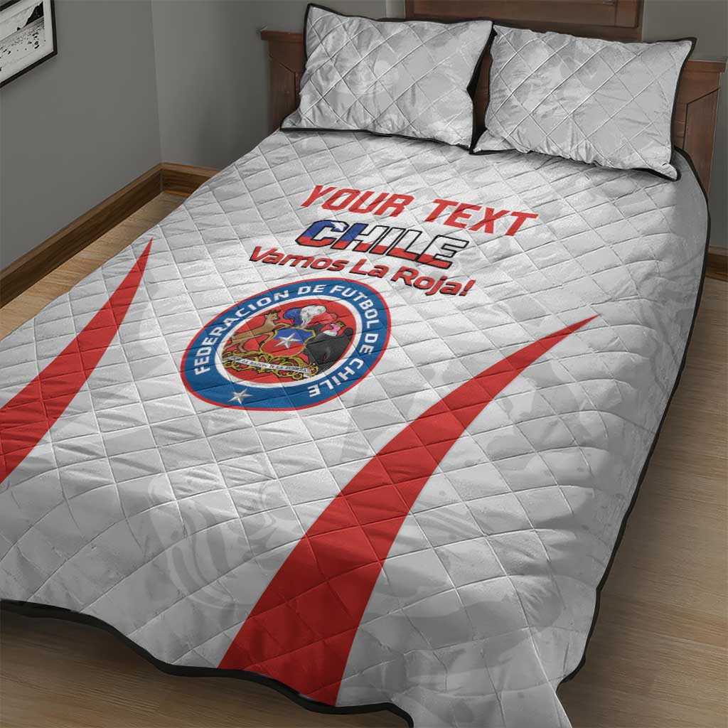 Custom Chile Football Quilt Bed Set 2024 Vamos La Roja - White - Wonder Print Shop