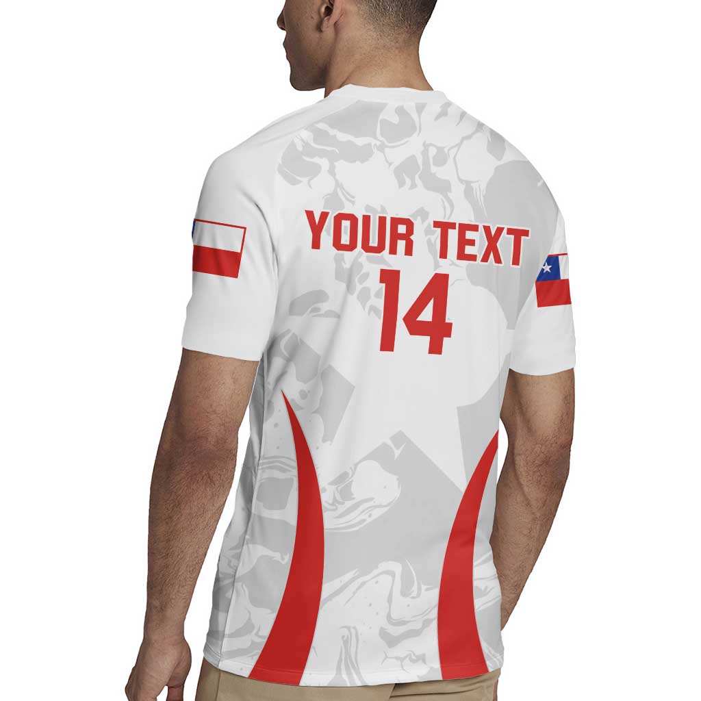 Custom Chile Football Rugby Jersey 2024 Vamos La Roja - White - Wonder Print Shop