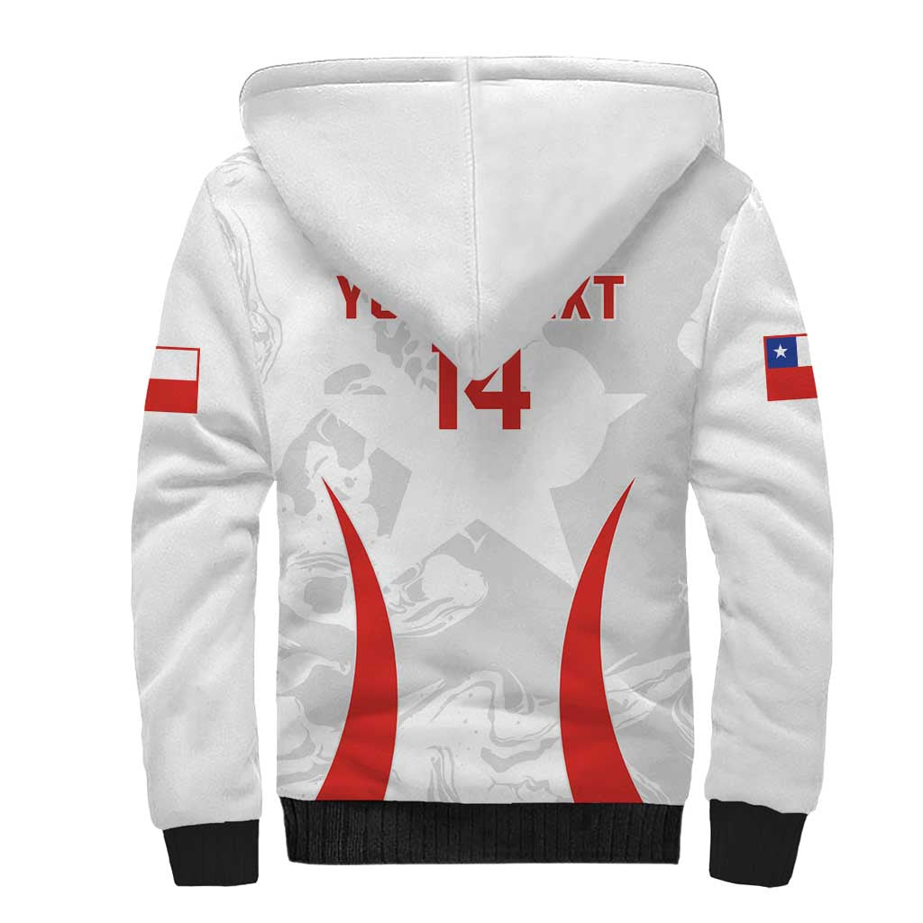 Custom Chile Football Sherpa Hoodie 2024 Vamos La Roja - White - Wonder Print Shop