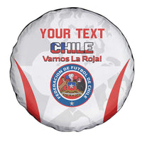 Custom Chile Football Spare Tire Cover 2024 Vamos La Roja - White - Wonder Print Shop
