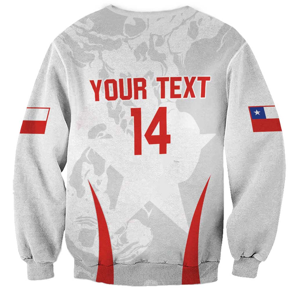Custom Chile Football Sweatshirt 2024 Vamos La Roja - White - Wonder Print Shop