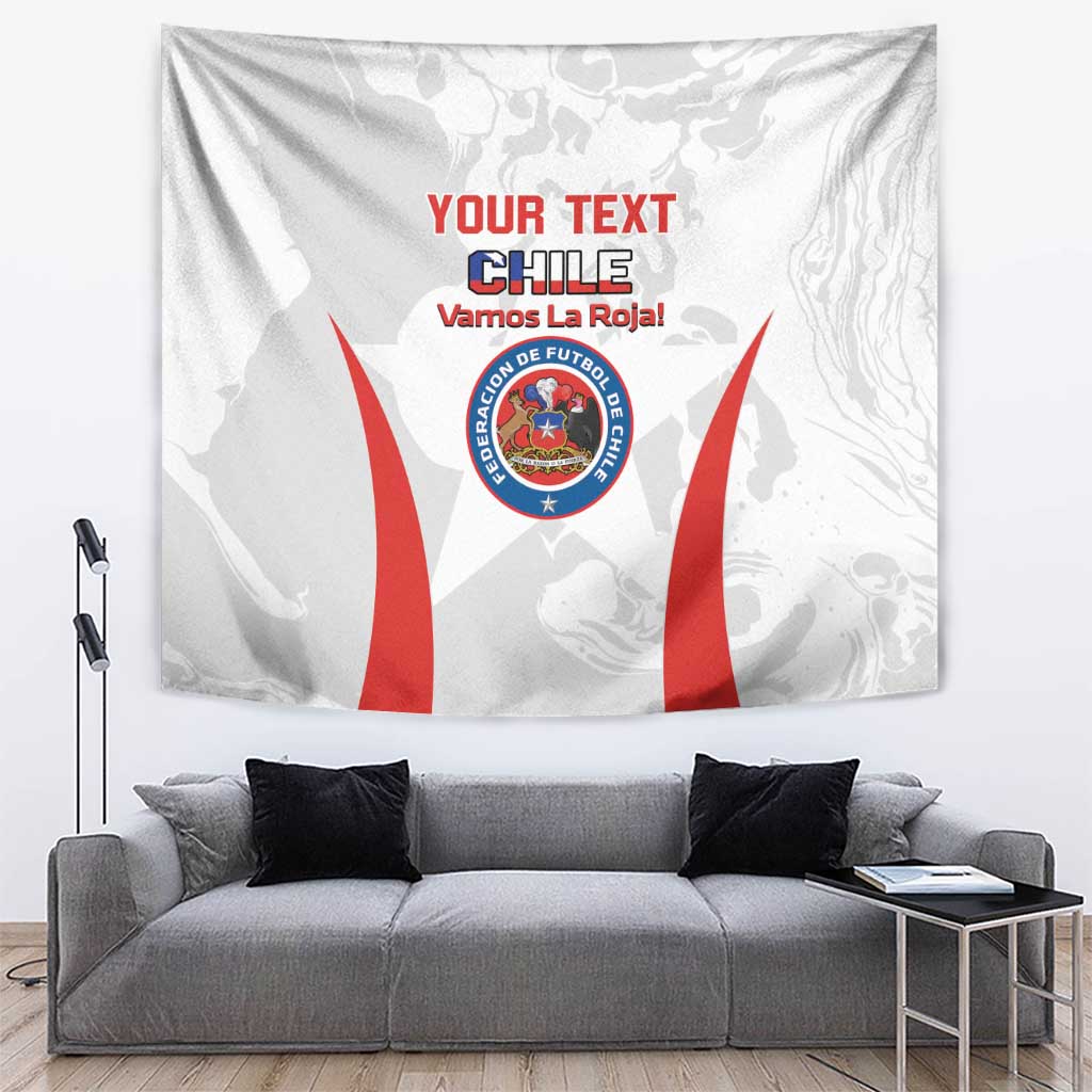 Custom Chile Football Tapestry 2024 Vamos La Roja - White - Wonder Print Shop